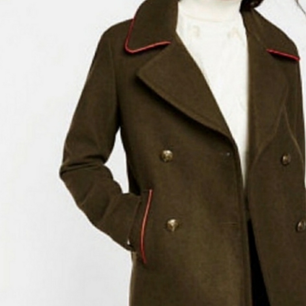 Express military inspired peacoat coat